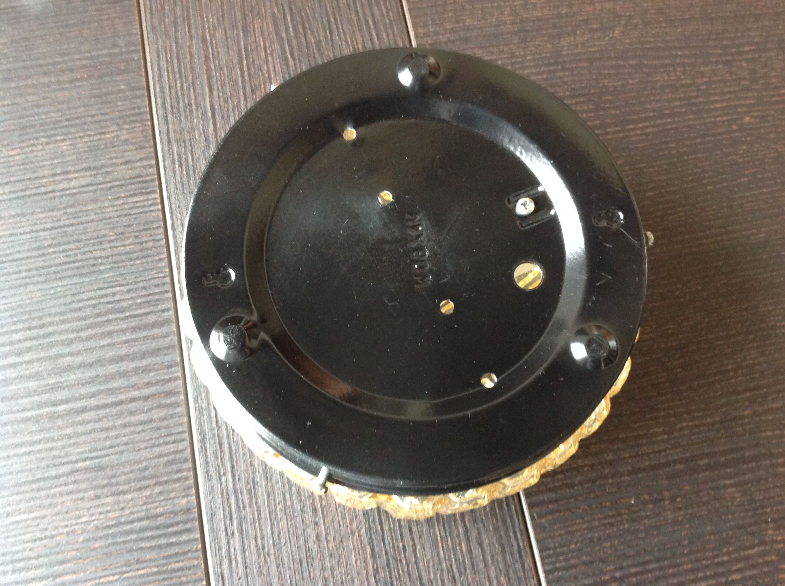Round ceiling lamp in amber glass / vintage 60s-70s