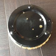 Round ceiling lamp in amber glass / vintage 60s-70s