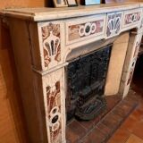 Carrara marble fireplace with 18th century incrustations