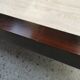 Table basse vintage travertin et bois design 1970