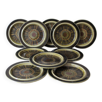 10 Kosmos series dessert plates by Arabia Finland