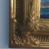 Oil on canvas signed Haney marine in gold frame