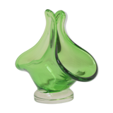 Art Glass Basket by Josef Hospodka for  Chribska Glassworks,1960's.