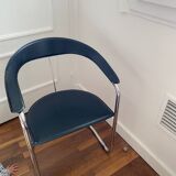 Italian style design 70s chrome and skai table chair