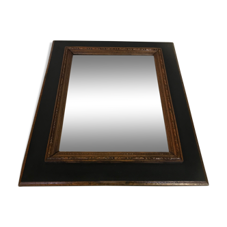 Old mirror beveled black 55x45cm