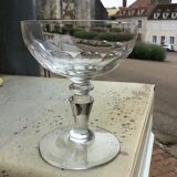 Set of 6 champagne glasses in half crystal XIXth