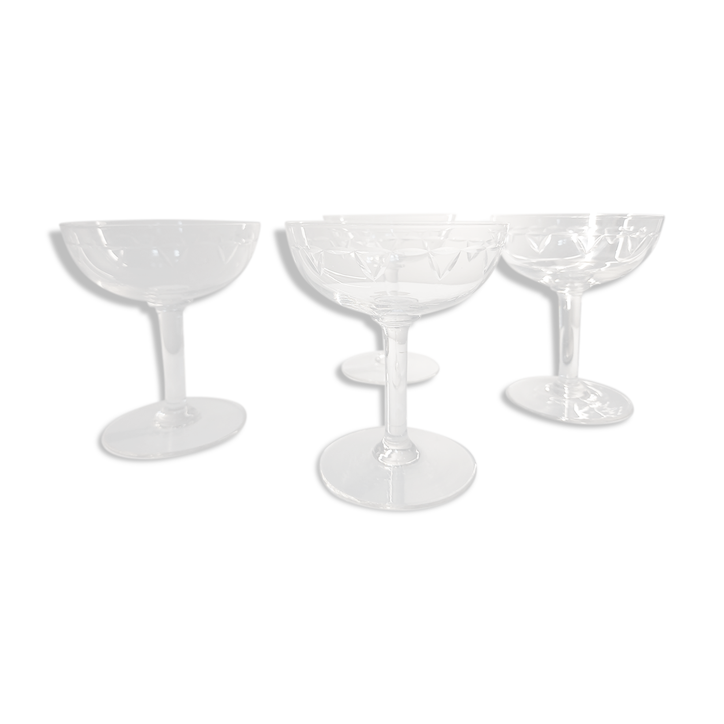Lot of 4 old champagne glasses