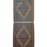 Pair of blue & green silk and wool kilims handmade persian rugs
