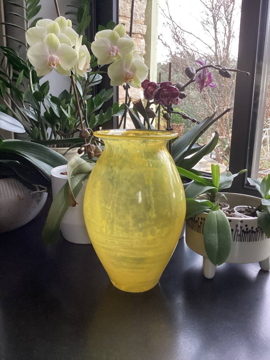 Vase en verre soufflé vintage