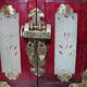 Wooden jewelry box adorned with Chinese jade plates