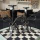 Paire de chandeliers en ferronnerie artisanale