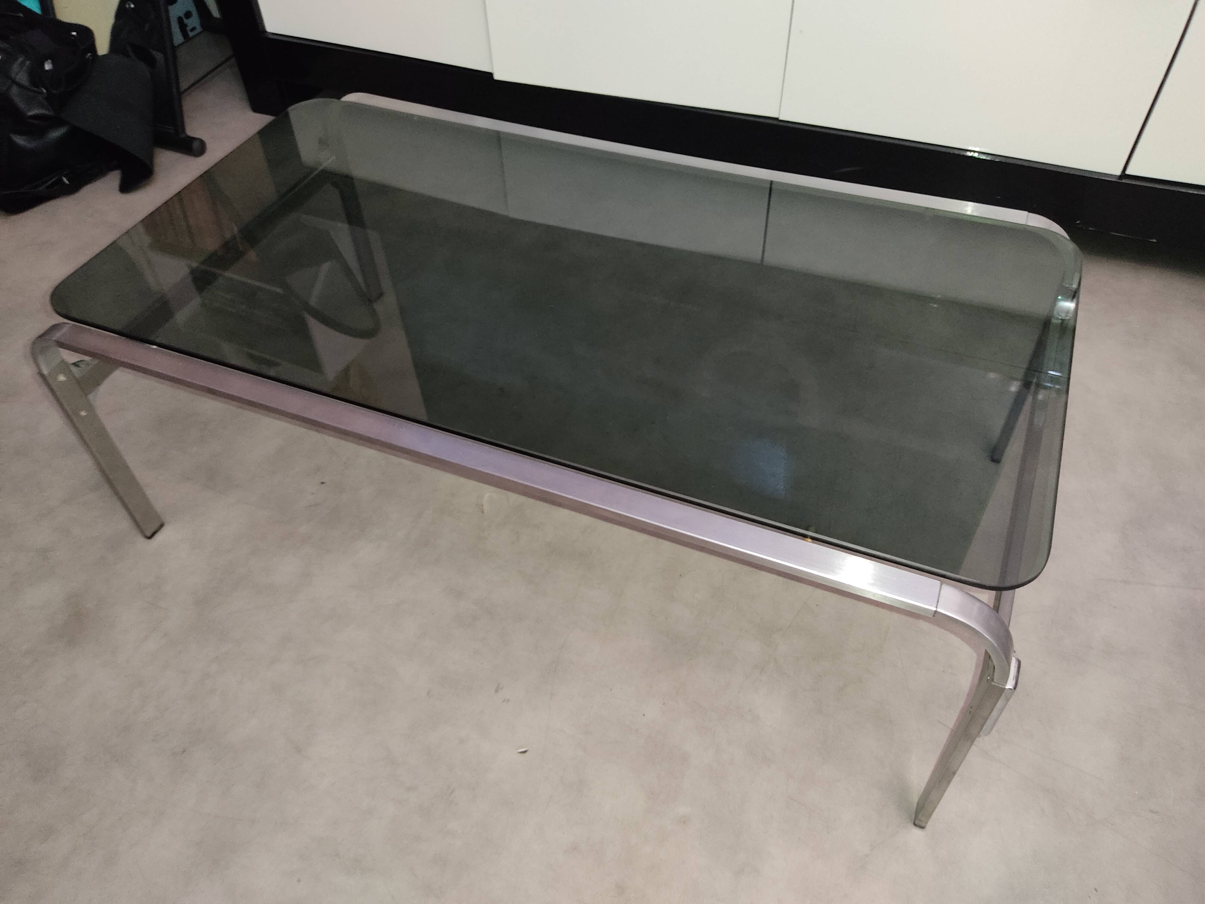 Vintage coffee table 1970 aluminium