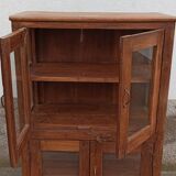 Old wooden display cabinet with three glazed sides