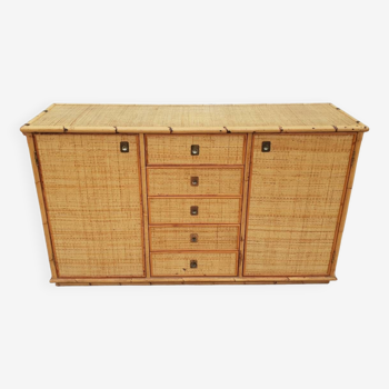 Dal Vera rattan sideboard Italy 1970