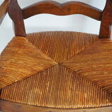 Children's armchair in solid wood with its mulched seat