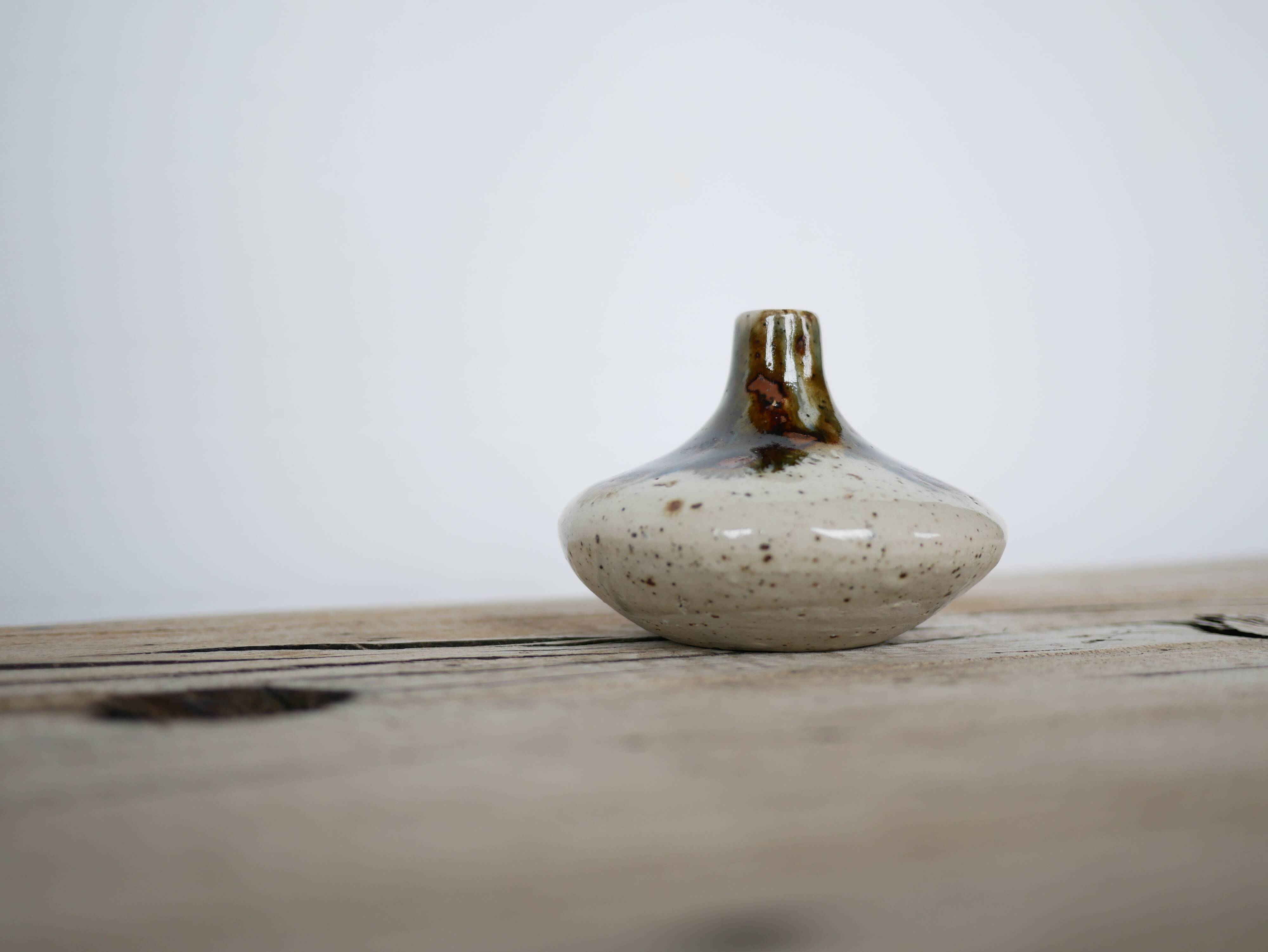 Vintage sandstone soliflore vase signed Cazes