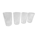 Set of 4 small vintage liqueur or schnapps glasses in molded glass