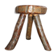 Tabouret de ferme en bois brut tripode