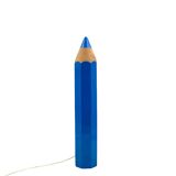Pierre Sala, postmodern blue Pencil table lamp, Ed. Vilac France 1980s