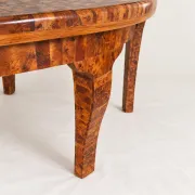 Table gigogne sculpturale en marqueterie de bois – Triptyque modulable