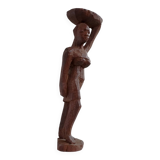 Mid-century hand-carved African woman sculpture