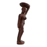 Mid-century hand-carved African woman sculpture