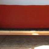 Scandinavian orange wool sofa