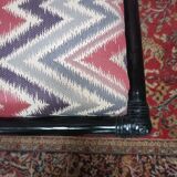 Rattan ottoman stool with woven seat