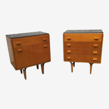 Paire de chevets vintage Novy Domov Frantisek Mezulanik, 60s