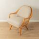 1950s armchair by Wilhelm Knoll, cherry wood, beige upholstery