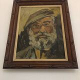 Oil on panel portrait of an old bearded man