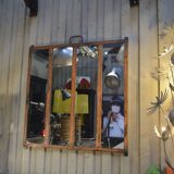 Metal industrial window mirror 102x108cm