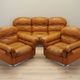 Orange leather sofa, Space Age design, 1960s, production: Italy