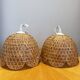 Vintage braided rattan flower suspension