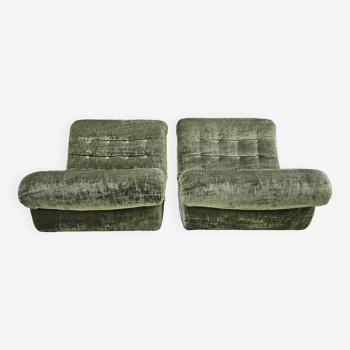 Pair of vintage velvet armchairs 1970"