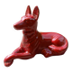 Chien berger allemand faience rouge vintage