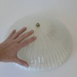 Applique murale vintage en verre soufflé à la main : plafonnier encastré style années 50