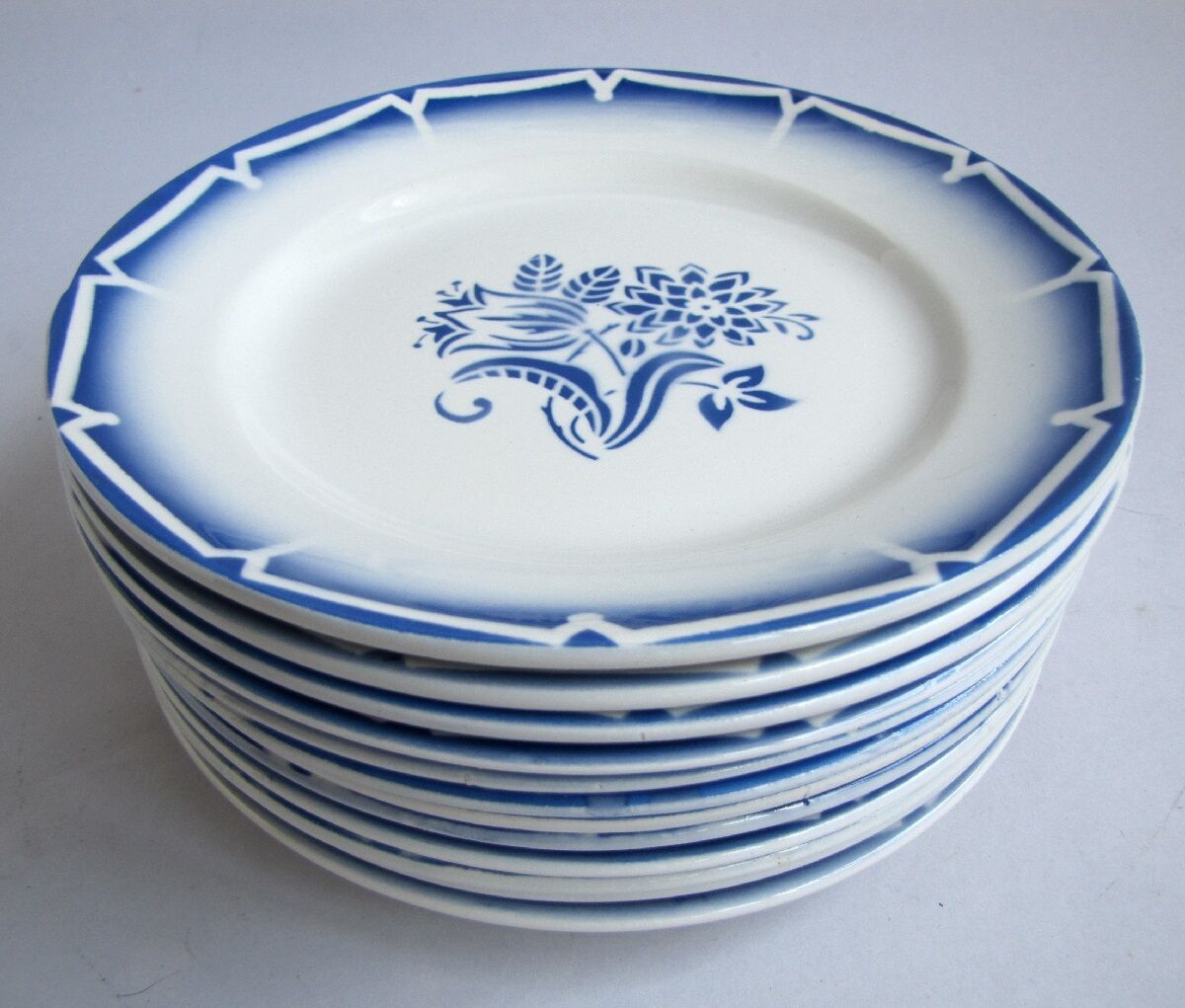 12 dessert plate decorated with earthenware in sarreguemines