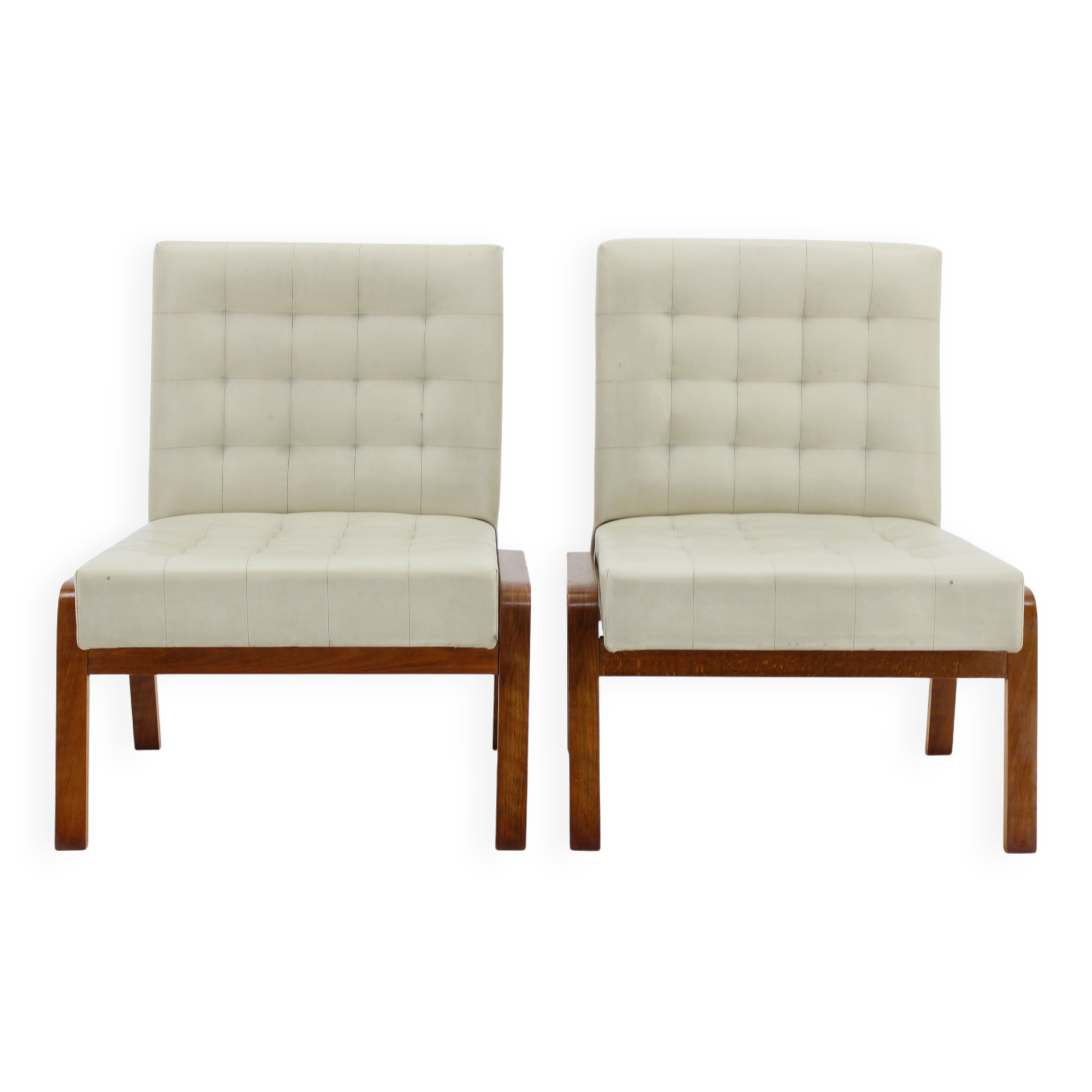 1970s Ludvik Volak Pair of Side Chairs by Drevopodnik Holesov , Czechoslovakia