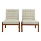 1970s Ludvik Volak Pair of Side Chairs by Drevopodnik Holesov , Czechoslovakia