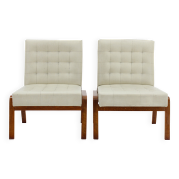 Paire de chaises d'appoint Ludvik Volak des années 1970 par Drevopodnik Holesov, Tchécoslovaquie
