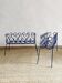 Pair of blue-painted wrought iron planters, 1960s