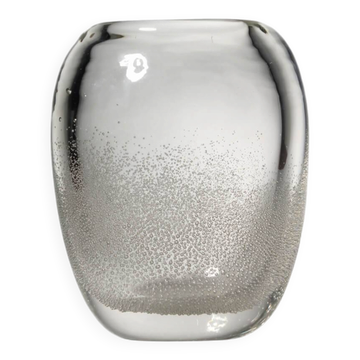 Vase en verre à bulles en cristal suédois vintage, années 1960