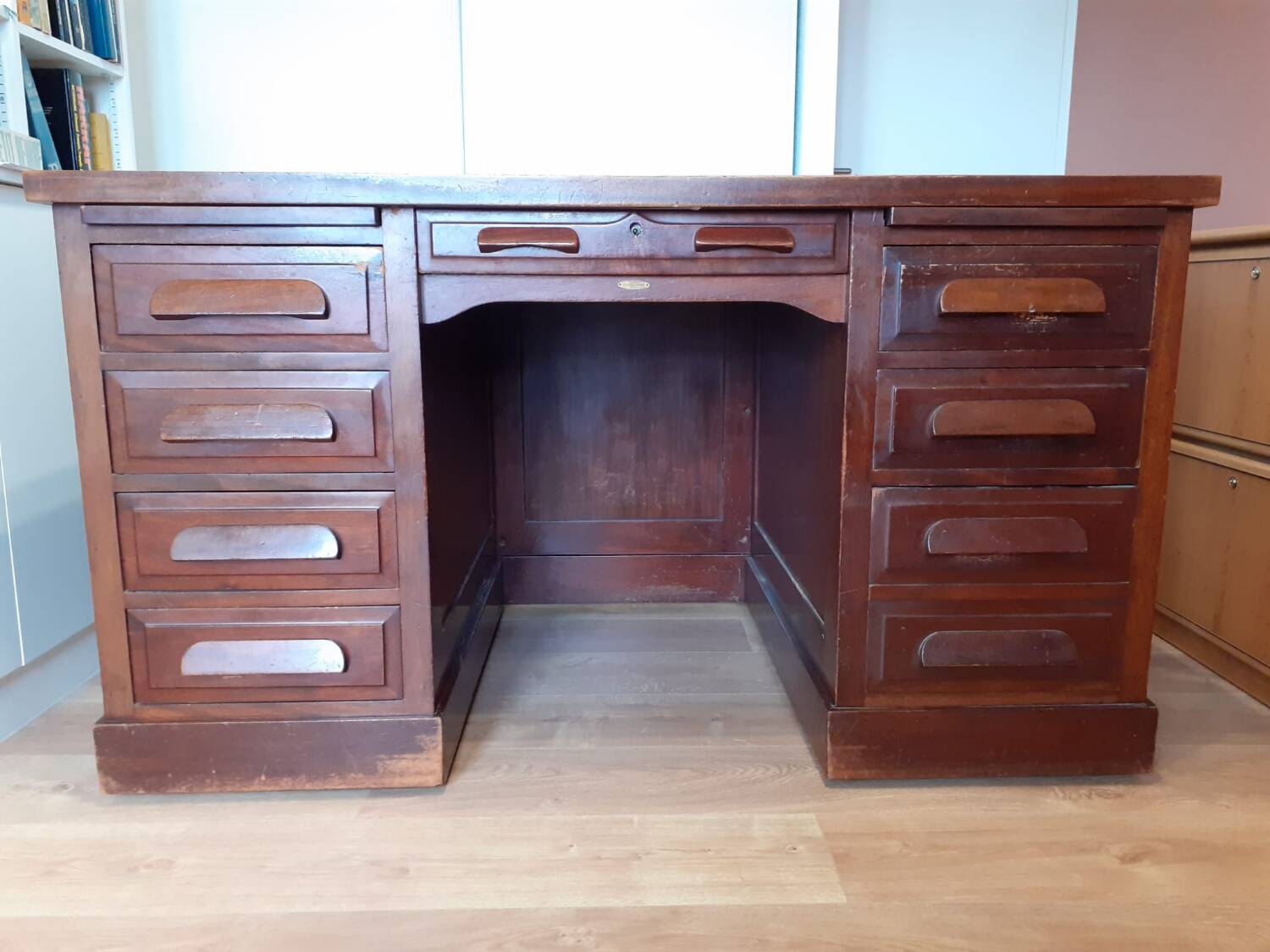 Solid wood minister's desk