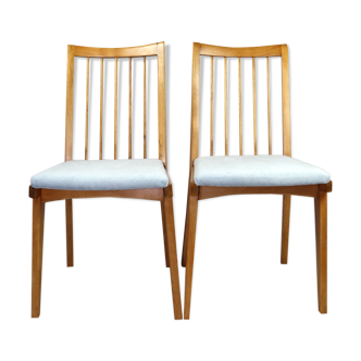 Ensemble de 2 chaises turquoise vintage, années 1970