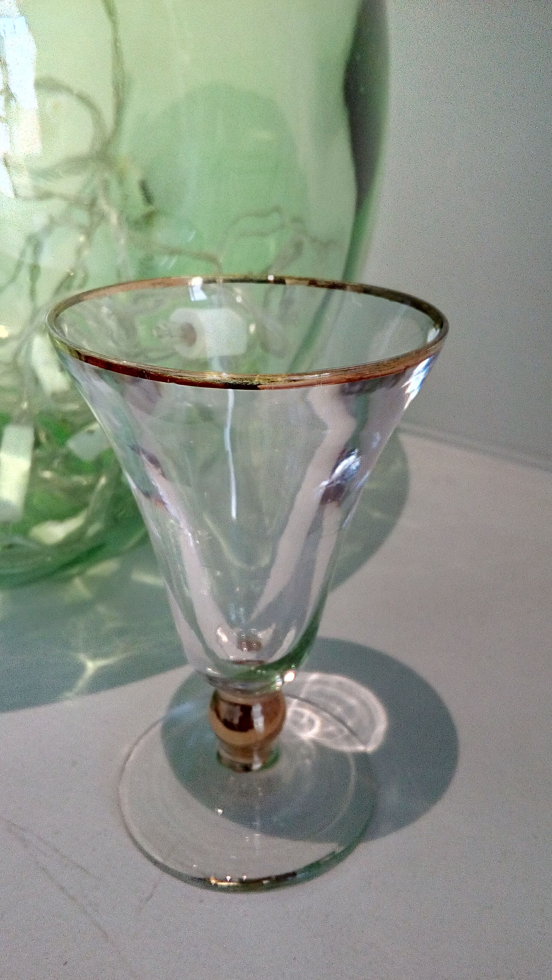 Set of 6 glasses of gold fillet bistro