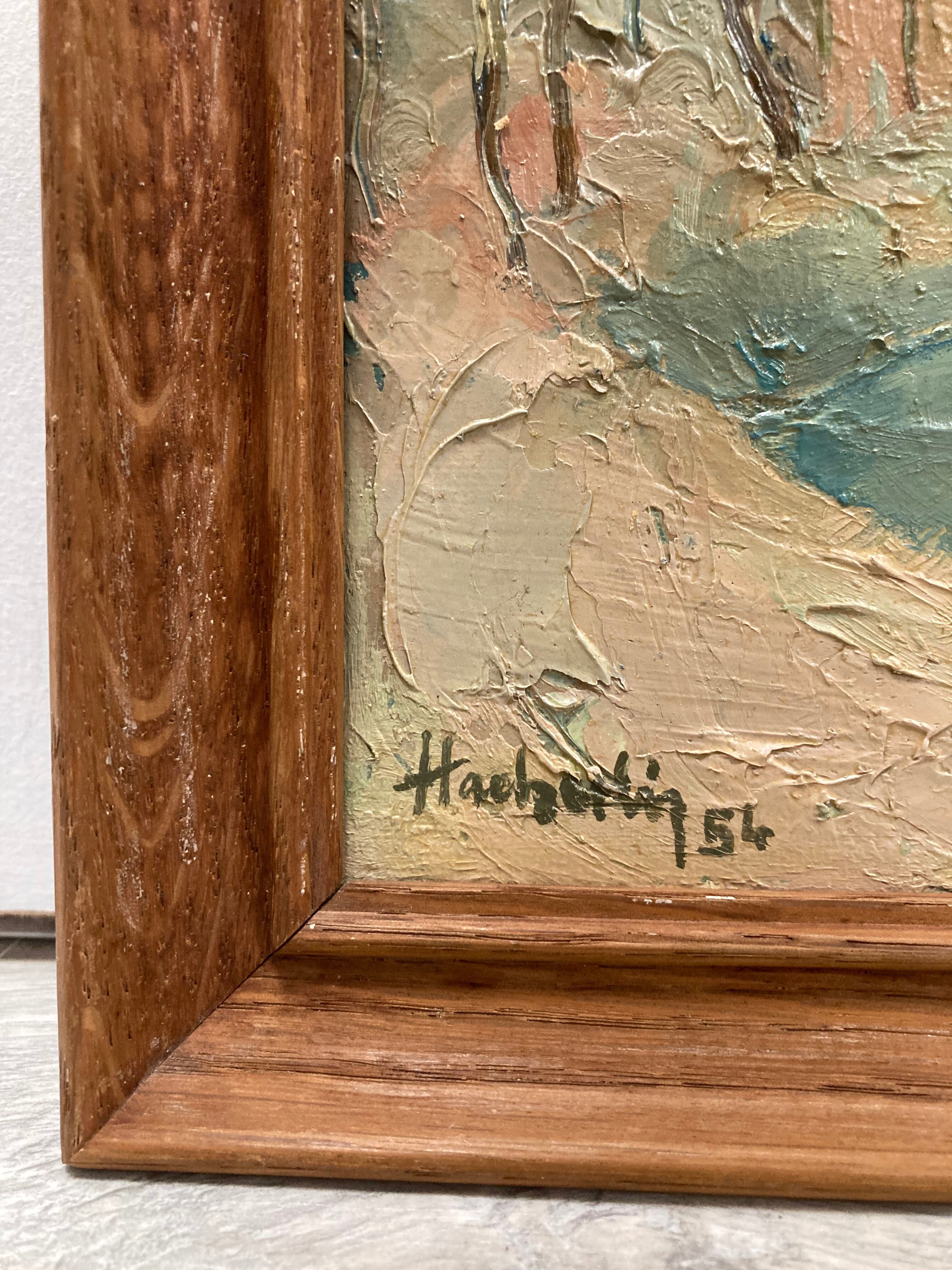 Oil on framed cardboard