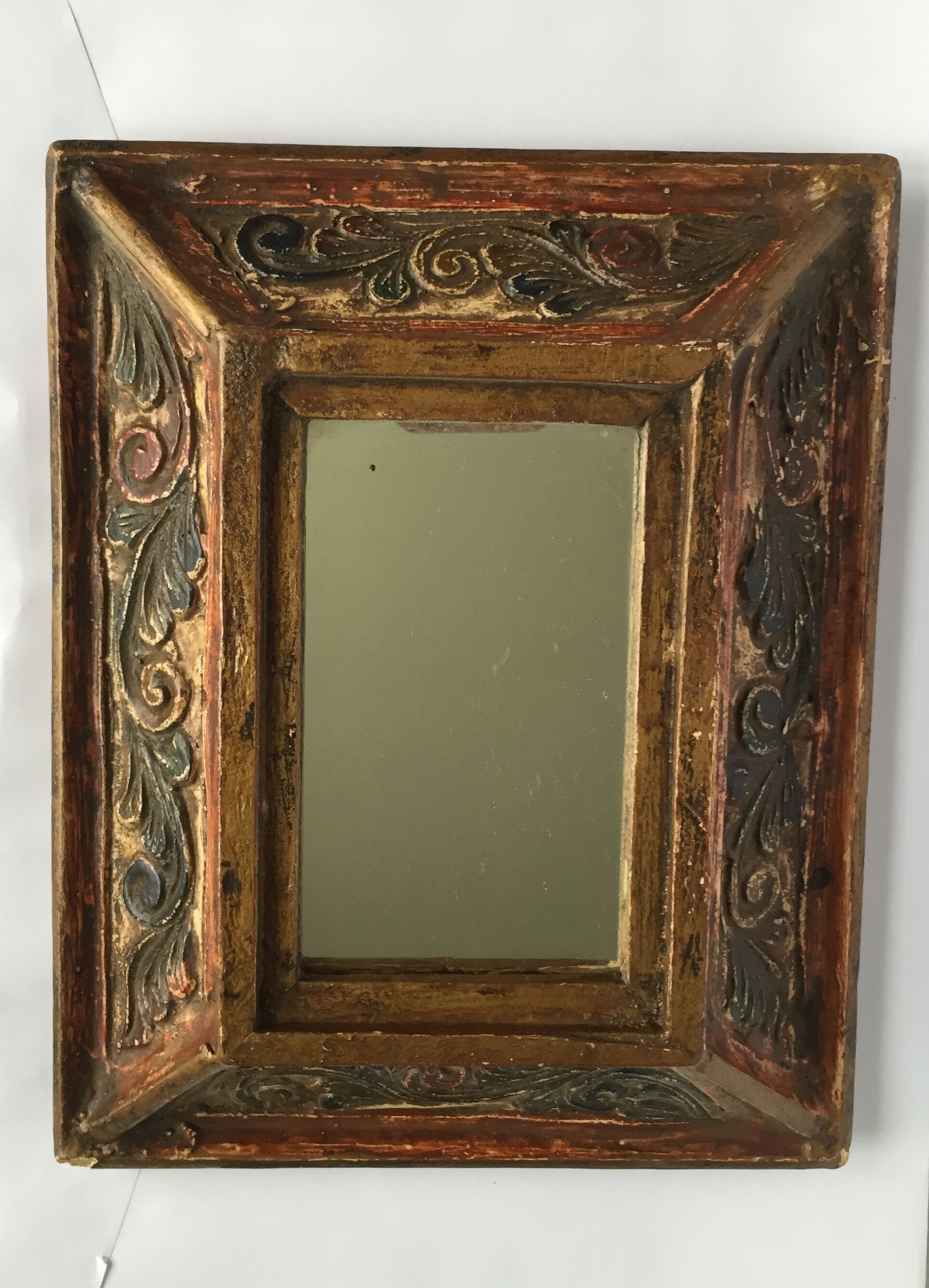 Small old wooden mirror 23 x 18 cm