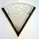 Pair of angular art deco wall sconces with silver metal frames