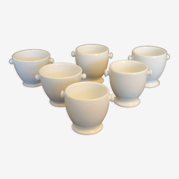 6 old porcelain cream pots